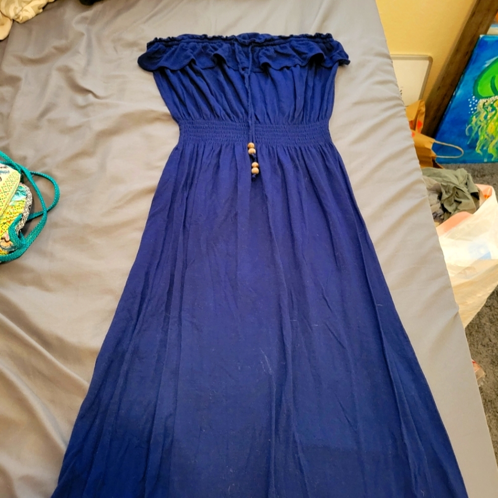 Women's navy blue bathing suit cover up